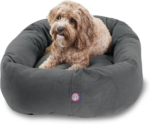 Vista 47 de Majestic Pet Cama para perros pequeños, de 24 pulgadas, mezcla de espuma viscoelástica triturada, de gamuza triturada, lavable, de 24 x 19 x 7
