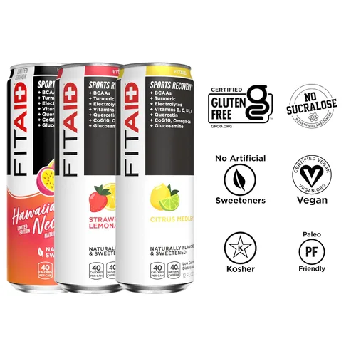 Vista 208 de FITAID RX Zero Sugar, creatina encapsulada, bebida de recuperación de entrenamiento, mezcla todo en uno, BCAA, glucosamina, cúrcuma, complejo B