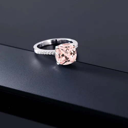 Vista 72 de Gem Stone King Anillo de compromiso de plata de ley 925 con piedra preciosa de corte cojín de 0.39 pulgadas Anillo de compromiso de aniversario