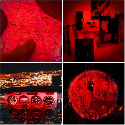 Vista 3 de Linterna LED roja de alta potencia de 1 modo, linterna roja de un solo modo, linterna de luz roja para astronomía, aviación, observación nocturna
