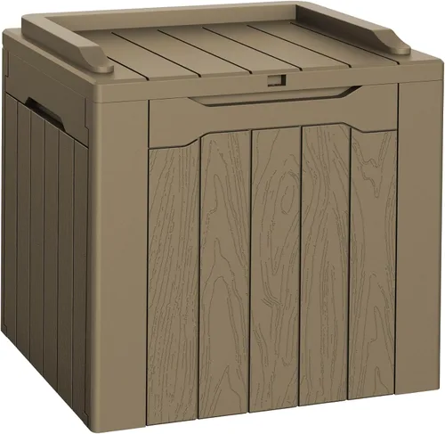 Vista 15 de Flamaker Outdoor Storage Box 80 Gallon Resin Waterproof Deck Box Marrón profundo