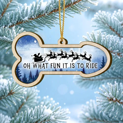 GENANY Divertido adorno de hueso navideño, recuerdo de madera en capas, decoración de árbol de Navidad para amigos, decoración de árbol de Navidad