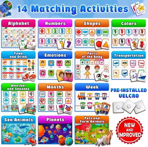 Vista 2 de Curious 2 Learn Montessori Busy Book para niños de 3 a 5 años – Carpeta de aprendizaje preescolar premontada con 28 actividades, bolsa de viaje y 8