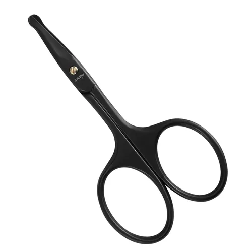 LIVINGO Tijeras de pelo de nariz prémium de 3.75 pulgadas, cuchillas de seguridad curvadas con punta redondeada para recortar pequeños detalles,