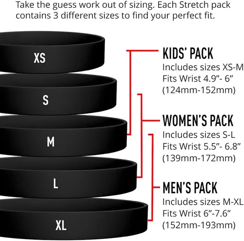 Vista 2 de ROAD iD Pulsera de identificación elástica oficial para hombres y mujeres, pulseras de silicona elásticas y cómodas con identificación, información