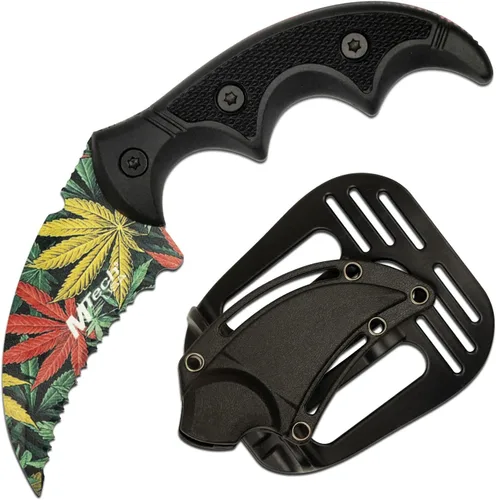 Vista 4 de MTech USA - Fixed Blade Knife - Fully Serrated Stainless Steel Hawkbill Blade, Matte Aluminum Handle w/Textured G10 Insert, Includes Tactical Paddle
