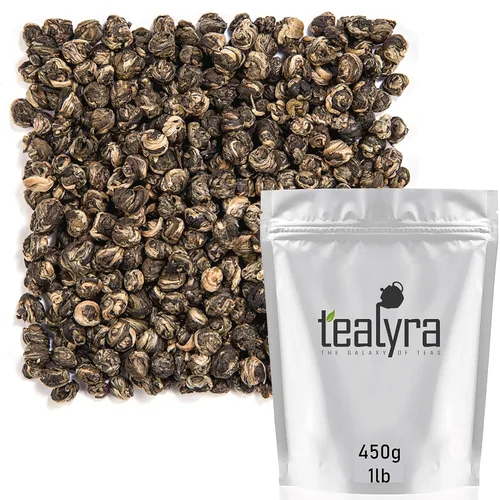Vista 7 de Tealyra - Imperial Jasmine Dragon Pearls - Té verde de hojas sueltas - Té verde de jazmín con agradable aroma y efecto tónico - 3.99 oz (4 onzas)