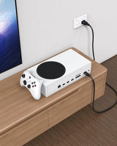 Vista 7 de Cable de alimentación de CA para Sony PS5, PS4, PS3, Slim PlayStation 5, 4, 3, Xbox Series X/S, Xbox One X/S, TV, impresora universal de 2 clavijas