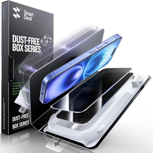 Vista 6 de SMARTDEVIL Paquete de 3 protectores de pantalla de vidrio templado para iPhone 13 Pro Max, protección inastillable de grado militar, dureza 9H