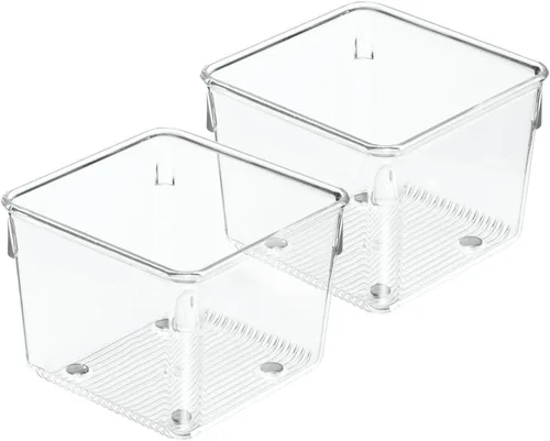 IDESIGN - Organizador de utensilios de cocina Linus, de plástico, contenedor de almacenamiento dividido para cubiertos, espátulas, aparatos, 3.8 x