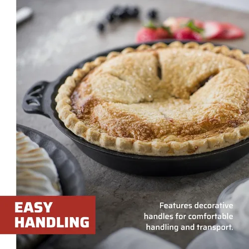Vista 5 de CIPIE10. Sartén para pasteles, logra un verdadero sabor a chef de campo, de hierro fundido. 10 pulgadas