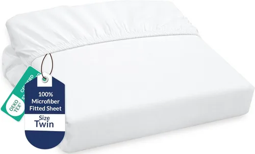 Vista 88 de Royale Linens Sábana bajera ajustable individual – Microfibra cepillada ultrasuave de 1800 hilos – Sábanas inferiores de lujo para hotel – No se