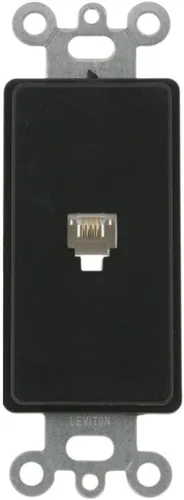 Vista 3 de Leviton Decora Insert, 6P4C, terminales de tornillo, 40649-T, almendra clara Marrón (Light Almond)