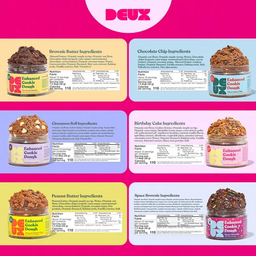 Vista 6 de DEUX Masa de galletas vegana galletas sin gluten, galletas saludables, postres de superalimentos, masa de galletas comestible, lista para comer