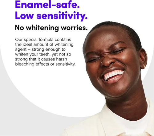 Vista 6 de SmileDirectClub Tiras blanqueadoras de dientes de disolución rápida, 18 unidades, resultados 2 veces más blancos, 2 veces más rápido, peróxido