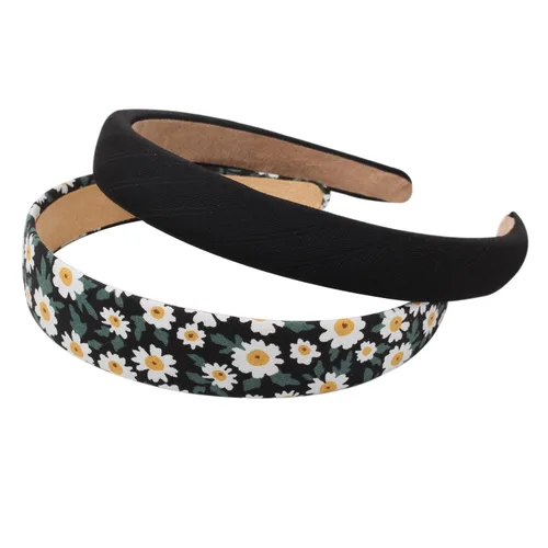 Vista 5 de Cuizhiyu Juego de 6 diademas de diferentes diseños para mujer, antideslizantes, color negro, blanco, sólido, banda para el pelo con perlas para niñas