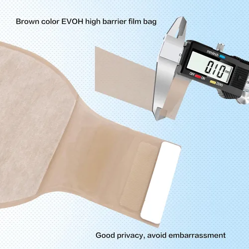 Vista 8 de 15 bolsas de colostomía, suministros de colostomía, bolsa de ostomía drenable de dos piezas con cierre, suministros de ostomía de corte máximo