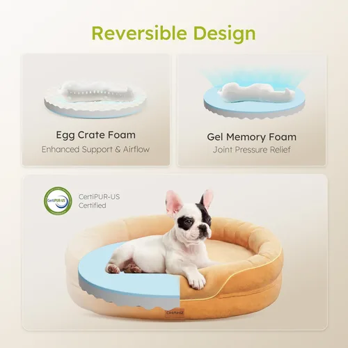 Vista 3 de CWAWZ Cama ortopédica grande para perros, 36 pulgadas, cama para perros de gran tamaño con cojines envolventes completos, camas refrescantes
