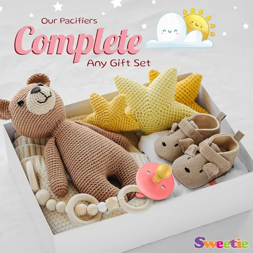 Vista 4 de SWEETIE Chupete de goma Chupete de goma natural redondeado rosa grande 12-18 meses