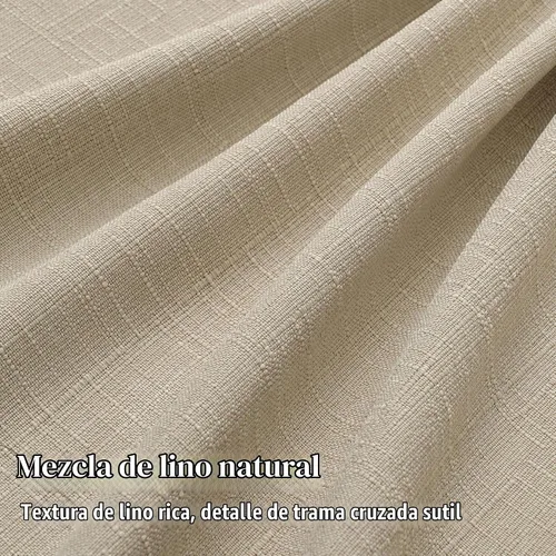 Vista 3 de Juego de 2 paneles de cortinas plisadas opacas de 96 pulgadas para oscurecer la sala de estar, lino grueso, texturizado, 100% negro, cortinas Avena