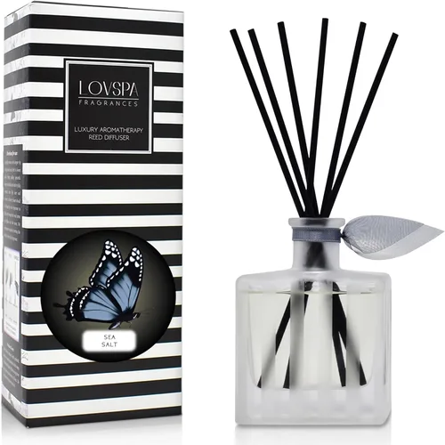 Vista 50 de LOVSPA - Set de difusor de junco, difusor de aceite con fragancia de grosella roja festiva y madera con varillas, accesorios de fragancia