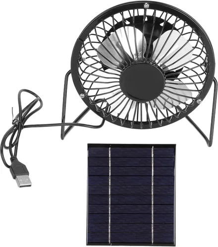 Vista 5 de Ventilador de panel solar 2.5W 5V Ventilador de energía solar Salida USB Ventilador de escape alimentado por energía solar Ventilador de escritorio