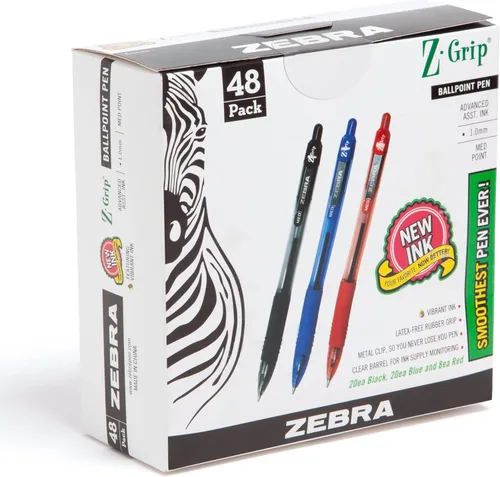Vista 15 de Zebra Pen Bolígrafo retráctil con agarre en Z, punta mediana, 1.0 mm, tinta azul - 24 piezas (el embalaje puede variar)