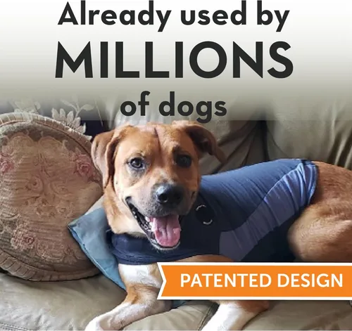 Vista 2 de ThunderShirt para perros, XX Pequeño, Polo azul - Chaleco calmante para el alivio de la ansiedad en perros