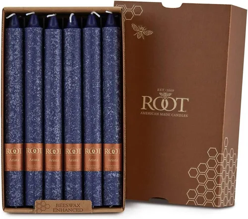 Vista 28 de Root Candles Juego de velas sin perfume de mezcla de cera de abeja de alta calidad, 5 pulgadas, azul Williamsburg, 8