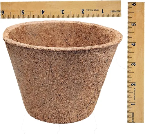 Vista 2 de Deepthi Macetas de fibra de coco de 6 pulgadas – Paquete de 6 tazas de inicio de semillas biodegradables – Macetas de turba de coco orgánico