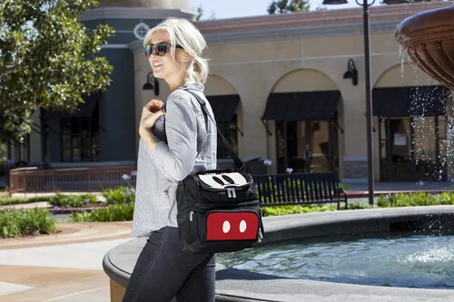 Vista 2 de PICNIC TIME Disney Mickey Mouse Pranzo Bolsa de Almuerzo, Lonchera Aislada con Juego de Utensilios, Bolsa Refrigerante para Almuerzo, (Negro), 11 x