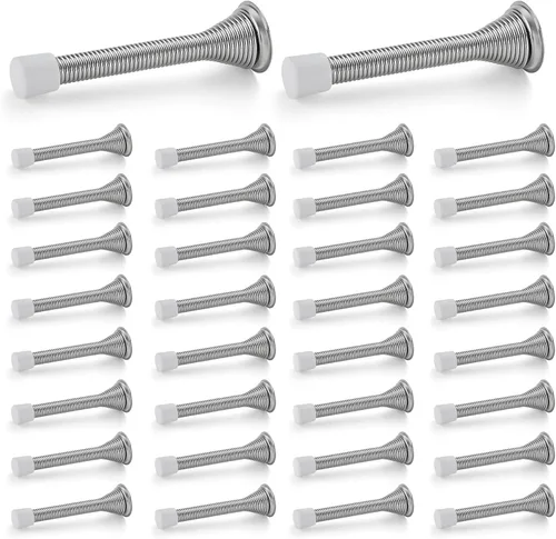 Vista 14 de Ravinte Topes de Puerta, Paquete de 30 Topes de Puerta de Resorte Blancos con Tope de Goma, Topes de Puerta para la Parte Inferior de la Puerta