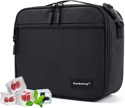 Vista 19 de Bolsa de almuerzo mini enfriadora Cerbonny, bolsa de almuerzo congelable y bolsa de snacks, bolsa aislada para viaje/trabajo/escuela, lonchera mini