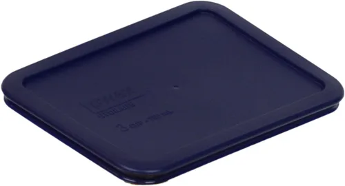 Vista 2 de Pyrex 7210-PC Tapas rectangulares para platos de vidrio, color azul, 3 tazas, Azul oscuro, azul marino