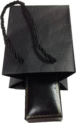 Vista 4 de MODEENI Bolsas de regalo extra pequeñas con asas, bolsas de compras de papel negro – Paquete de 12 – Mini 4 x 3 x 5 pulgadas, calidad premium
