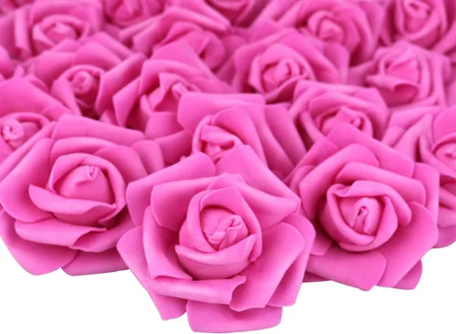 Vista 19 de Cabezal de rosa de espuma artificial 3 x 1,6 x 3 pulgadas, para decoración del hogar