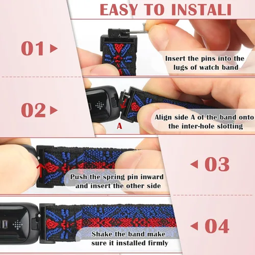 Vista 6 de Bcuckood Compatible con correas de reloj Fitbit Inspire 3/Inpsire 2/Inspire/Inpsire HR/Ace 2/Ace 3, correa elástica ajustable de repuesto