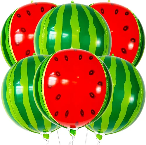 KatchOn, Globos grandes de sandía de 22 pulgadas, paquete de 6, globos de verano para decoraciones de cumpleaños de sandía, decoraciones de fiesta