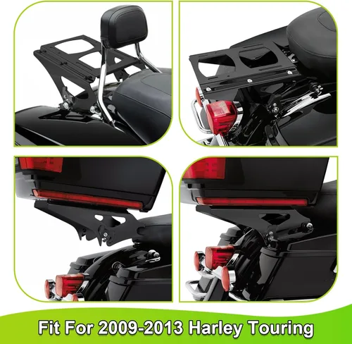 Vista 2 de Mofun Soporte desmontable para cajuela compatible con Harley Touring Road King Electra Road Street Glide 2009-2013