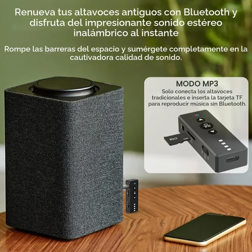 Vista 7 de Receptor transmisor Bluetooth 5.3 mejorado 3 en 1, adaptador de audio inalámbrico Isobel de 0.138 in para TV, PC, auriculares, sistema de sonidos