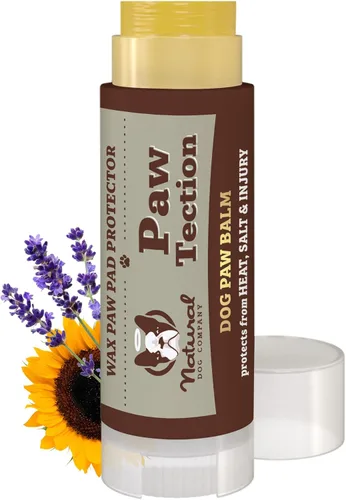Vista 8 de Natural Dog Company PawTection Bálsamo en barra de 2 onzas, cera protectora para patas de perro con manteca de karité y caléndula, protege las patas