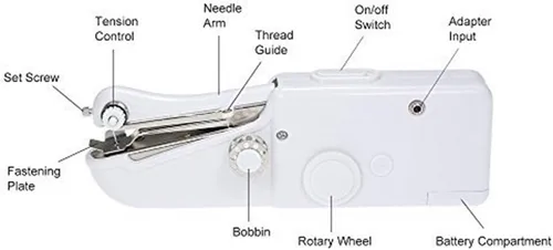 Vista 6 de Práctica máquina de coser de mano de puntada como se ve en la televisión, máquina de coser portátil para manualidades, herramienta de puntada rápida