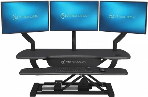 Vista 20 de VERSADESK PowerPro - Convertidor de escritorio de pie de 36 pulgadas, elevador de escritorio eléctrico de altura ajustable para estar de pie o Negro