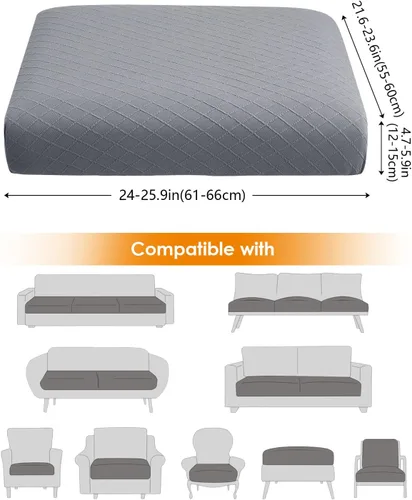Vista 3 de Fuloon Fundas de cojín impermeables para asiento 2 piezas, fundas elásticas para cojín de sofá, fundas para sofá, protector de muebles lavable