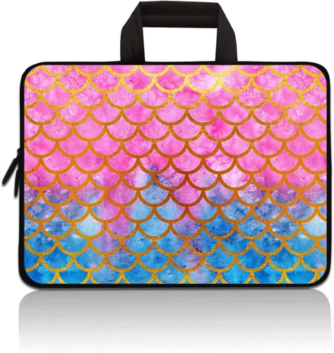 Vista 4 de Funda universal para tablet infantil de 7 a 9 pulgadas, a prueba de golpes, de neopreno, con asa con cremallera, portátil, compatible con Apple iPad