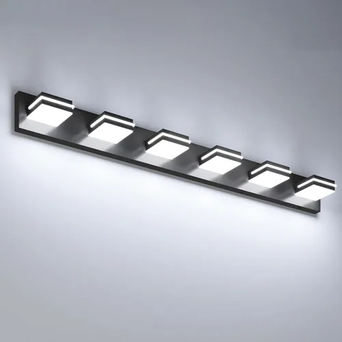 Vista 13 de VOLISUN 5CCT - Lámparas de baño regulables sobre el espejo, modernas lámparas de tocador de baño, cabezal giratorio de 360°, luces LED negras