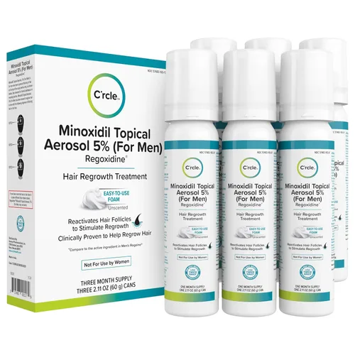 Vista 9 de Regoxidine Men's 5% Minoxidil Foam ayuda a restaurar la pérdida de cabello vértices y apoya el crecimiento del cabello con tratamiento tópico sin