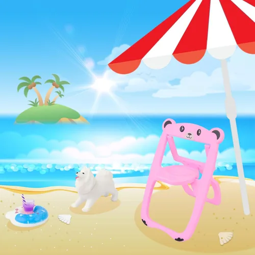 Vista 7 de Ecore Fun Juego de 15 piezas de accesorios para muñecas de 11.5 pulgadas, incluye tienda, ropa, silla, cámara, bebida, cupcake, dona, telescopio
