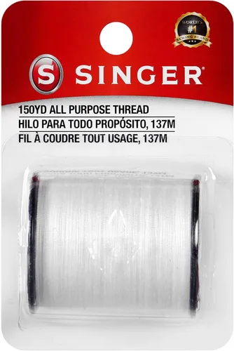 Vista 2 de SINGER Hilo de poliéster multiusos de 150 yardas, paquete de 1 unidad, blanco, Modelo: 60100