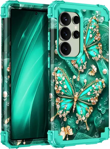 Vista 55 de Miqala Funda para Galaxy S8, que brilla en la oscuridad, tres capas, resistente, a prueba de golpes, protección completa, parachoques de plástico